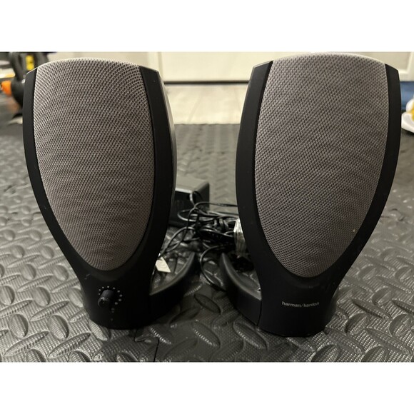 Rare HARMON KARDON REV A00 Computer Speakers w/ POWER SUPPLY Set ac headphone - Picture 2 of 7